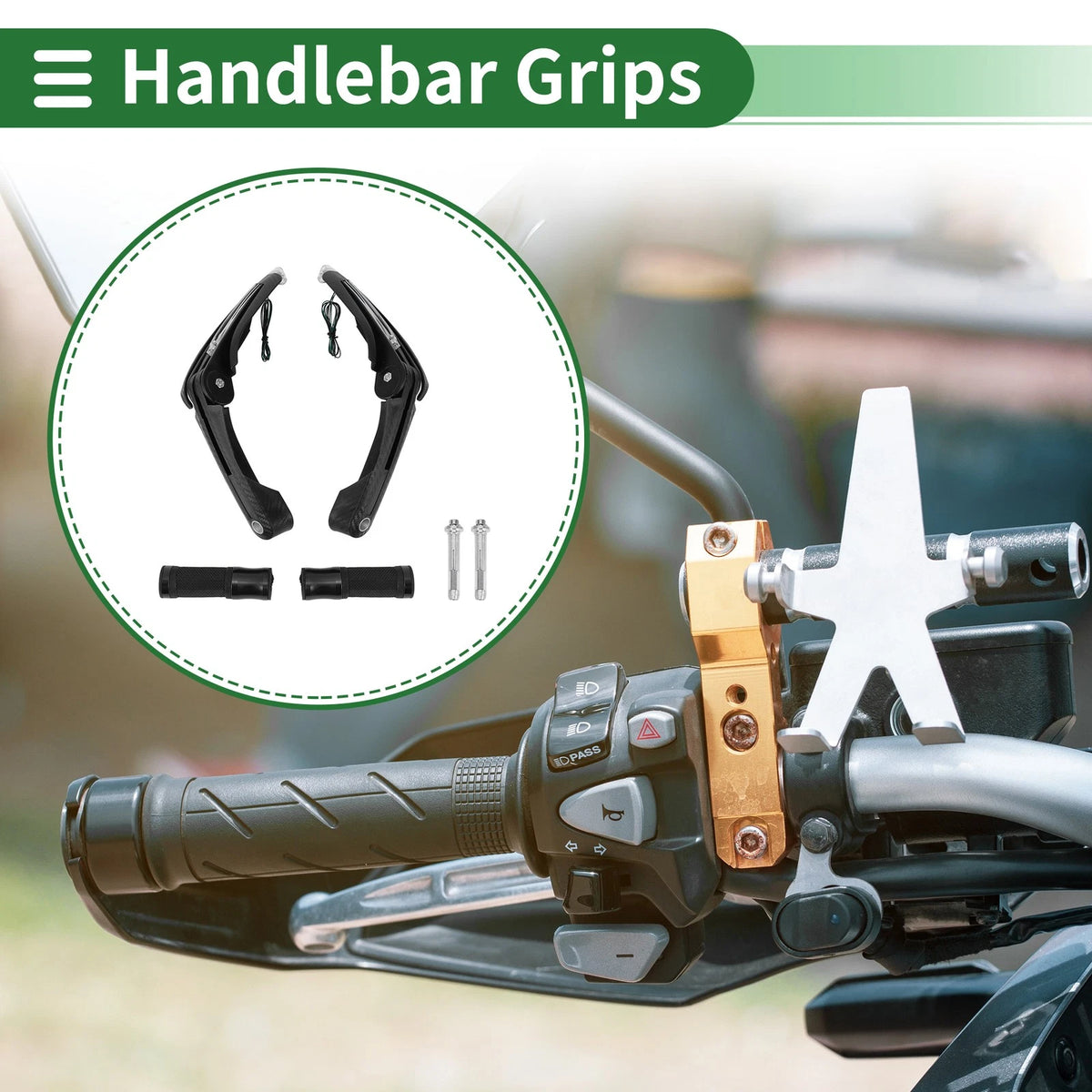 Hand Grips Cover Kit Handle Bar Throttle Grips Aluminum Rubber for Motorcycle