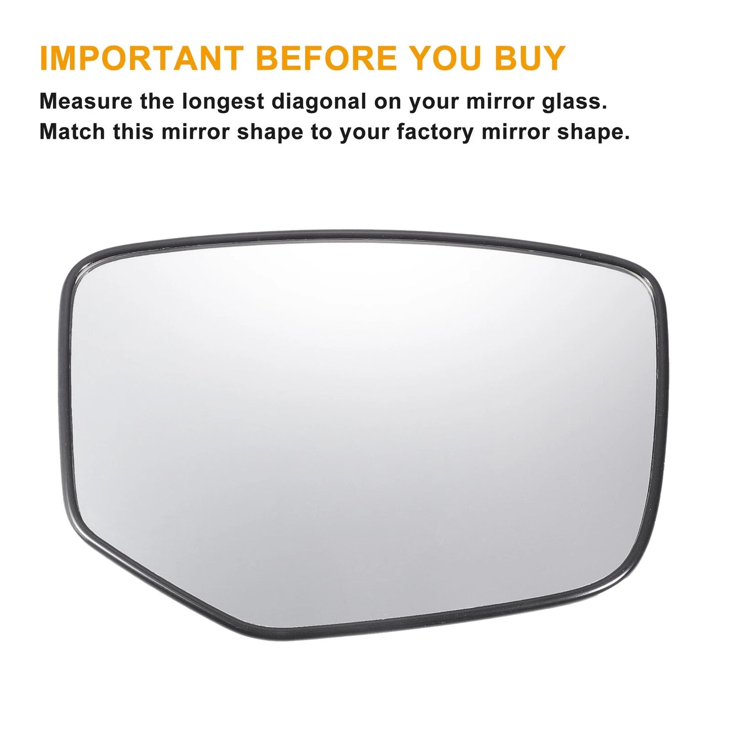 Right Side White Mirror Glass w/ Back for Honda Accord (2008-2010)