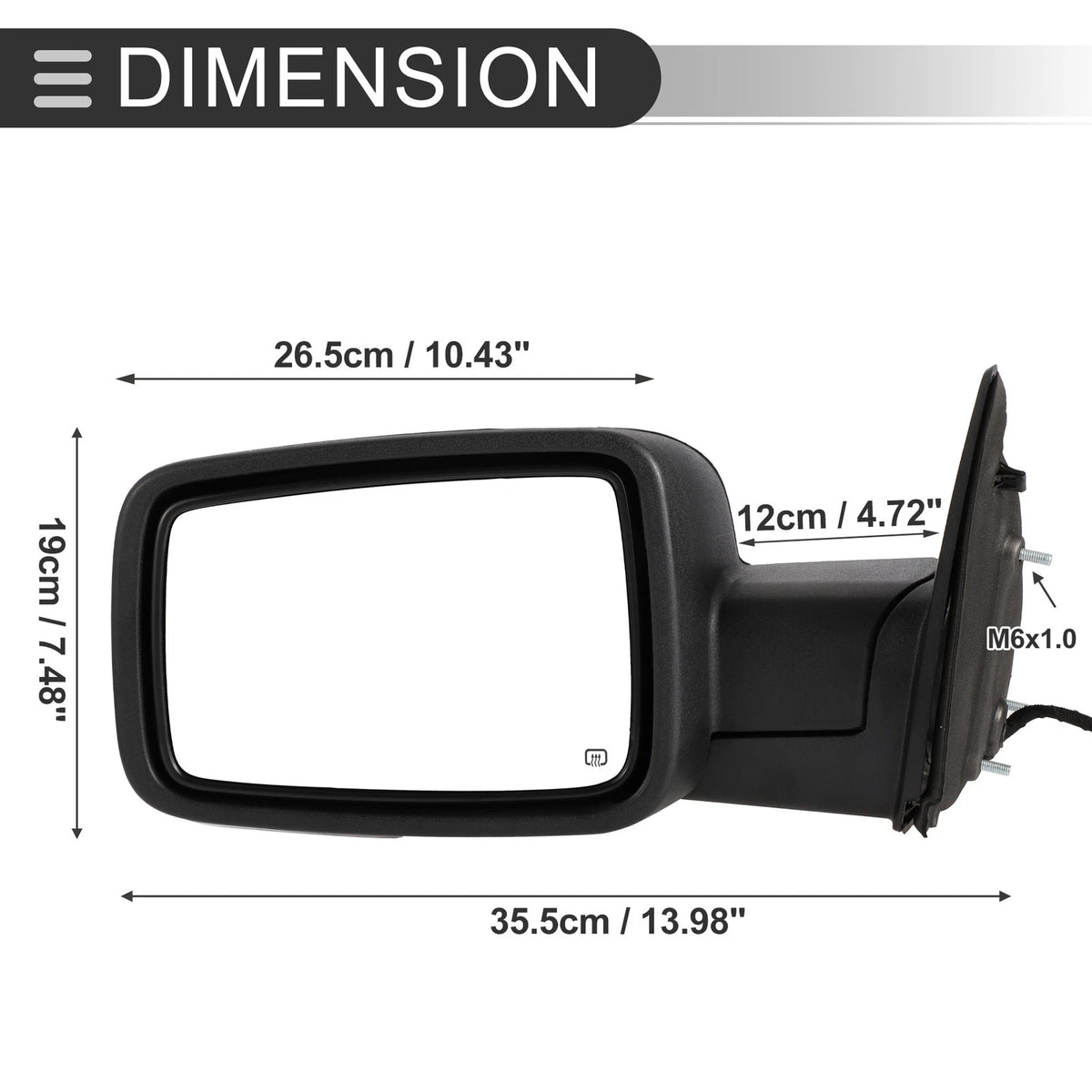 Tow Mirrors for Dodge Ram 1500 2009-2018 with Turn Signal Lights - 1 Pair