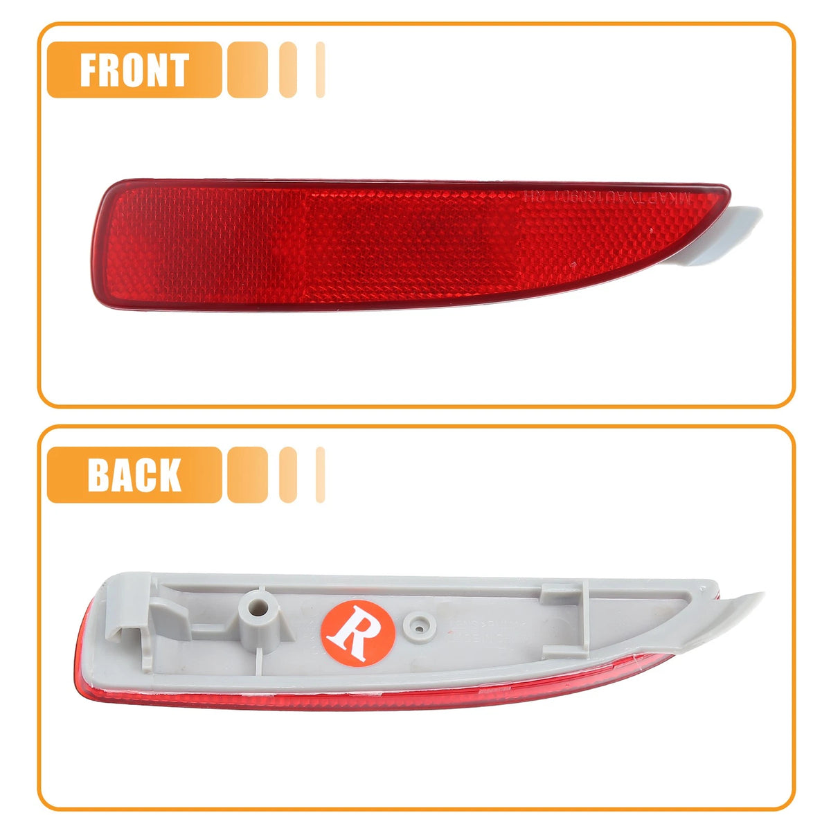 Rear Bumper Reflector for Toyota Yaris (2012-2018) - 1 Pair Side Marker Lights