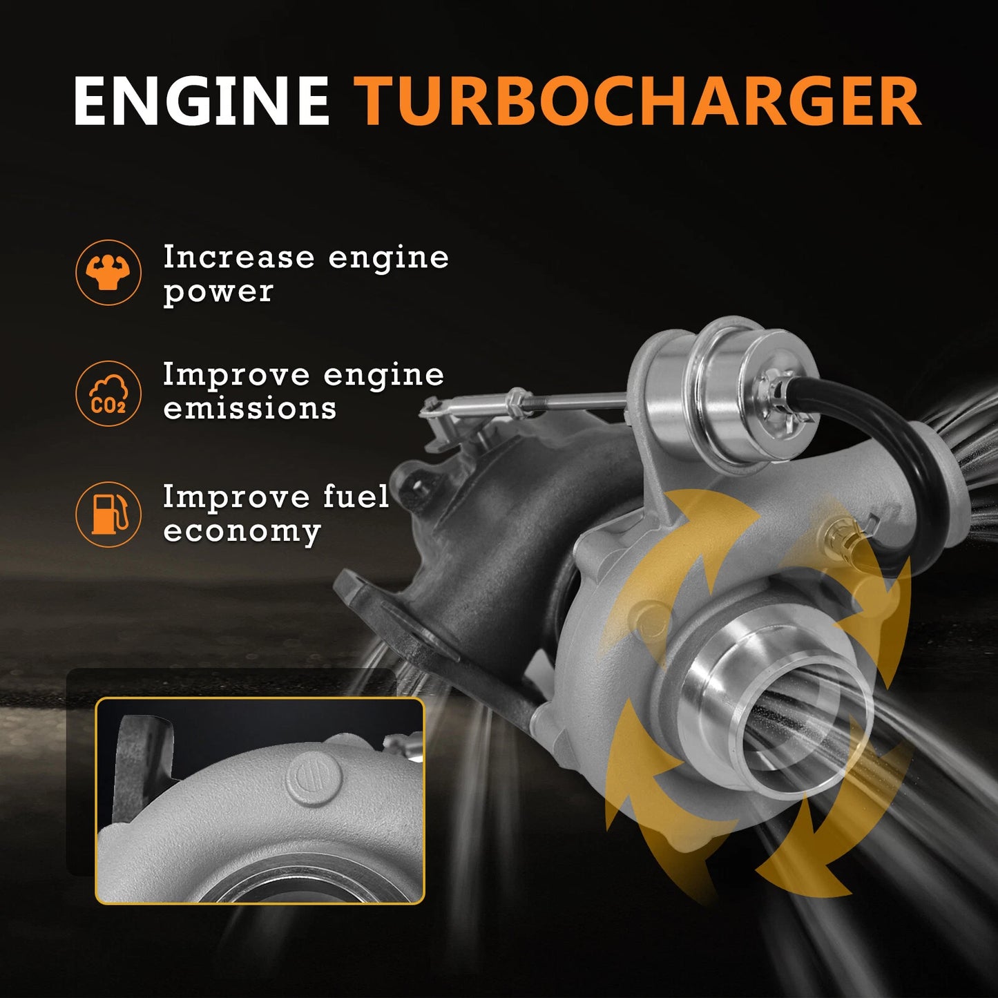 Turbocharger for Isuzu NPR 4.8L 4HE1XS Diesel (1998-2004) w/ Gasket