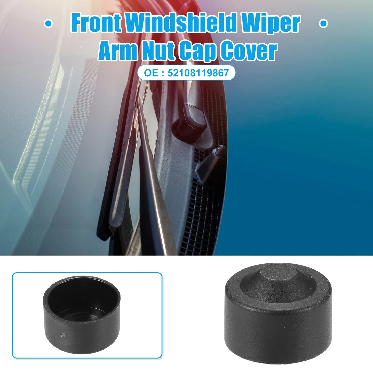 2 x Front Windshield Wiper Arm Nut Cover Caps for BMW i3 (2014-2021)