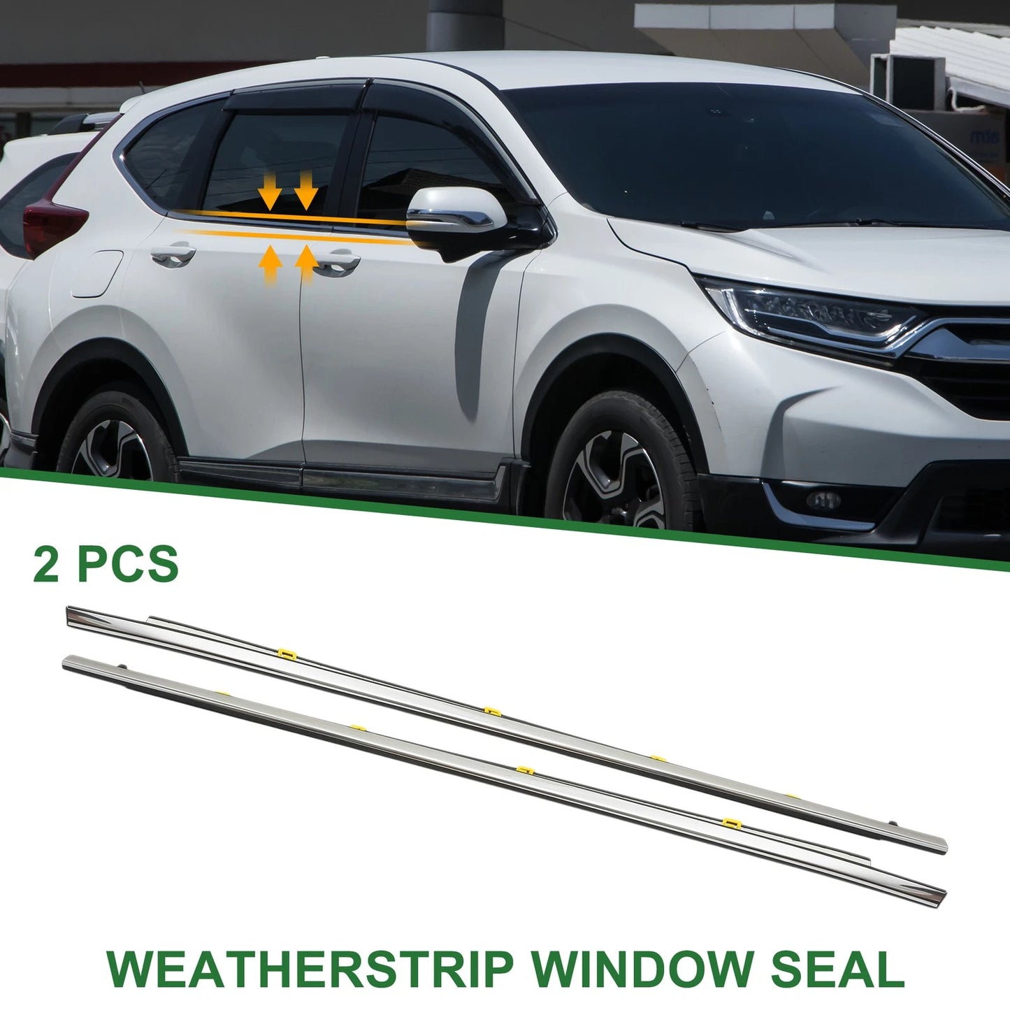 2 x Front Left & Right Weatherstrip Window Seals for Honda CR-V (2017-2023)