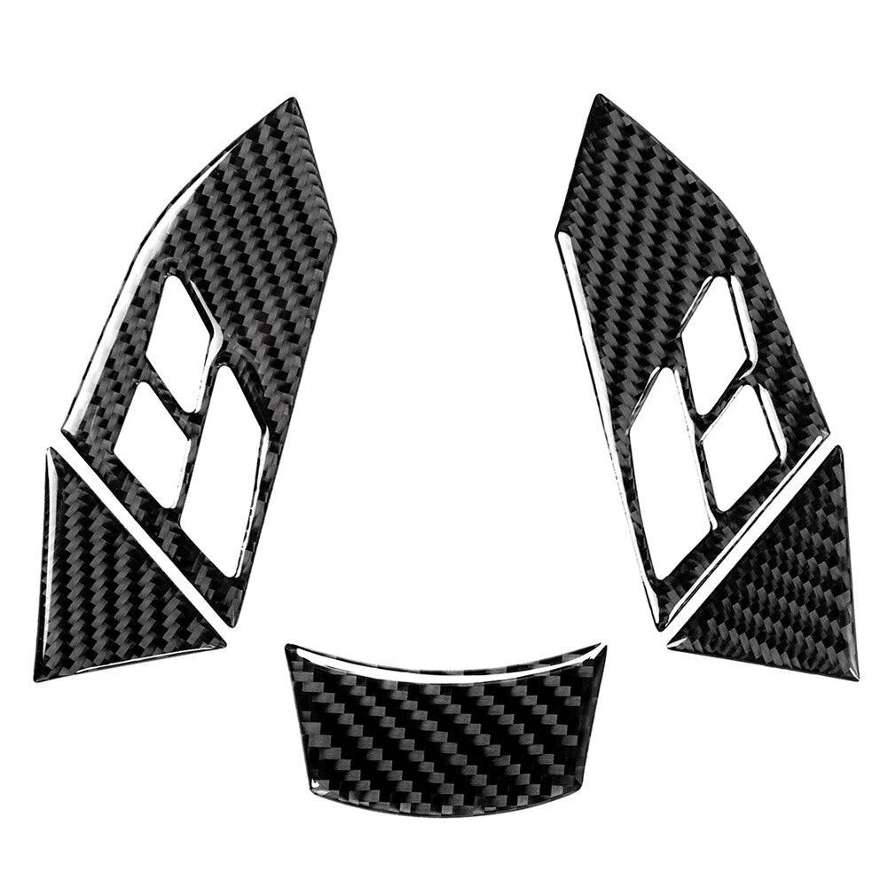 5 Pcs Steering Wheel Cover Trim for BMW 5 Series E60 E61 (2003-2010) Black