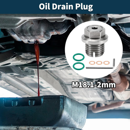 1 Set Copper Oil Drain Plug with Gasket for Car & Motorcycle – Silver Tone