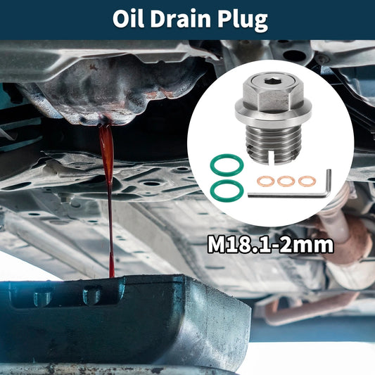 1 Set Copper Oil Drain Plug with Gasket for Car & Motorcycle – Silver Tone