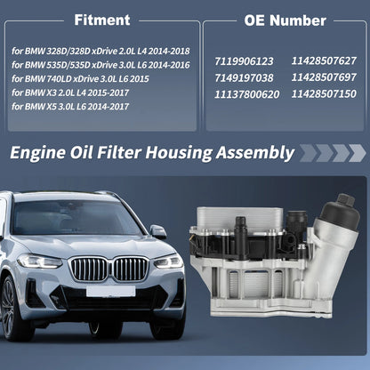 Engine Oil Filter Base Housing Assembly for BMW X3 X5 328D