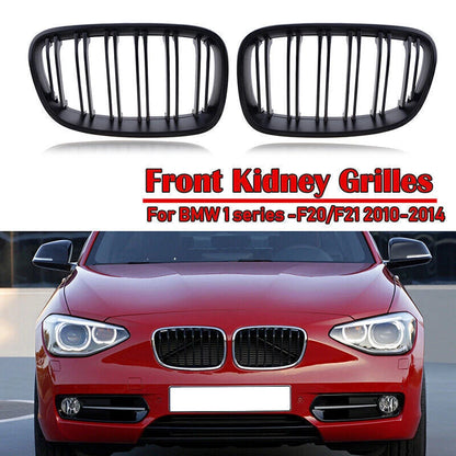 Matte Black Front Kidney Grilles for BMW F20/F21 2011-2014 (2011-2014)