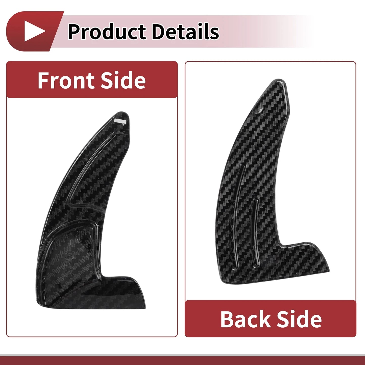 Set Black Plastic Steering Wheel Paddles for Jeep Grand Cherokee (2014-2020)