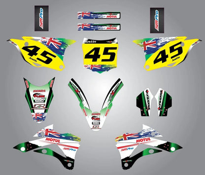 Aussie Pride Style Custom Graphics for Kawasaki KX 100 (2014-2021)