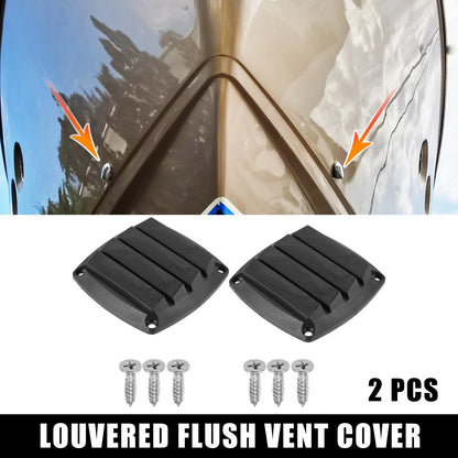 2 x Air Exhaust Ventilator Louvered Grille Cover Black for Boat Marine