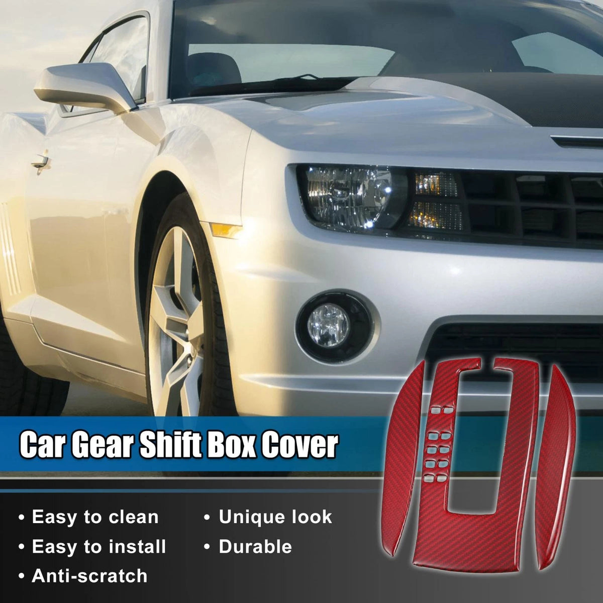 Gear Shift Box Trim Carbon Fiber Pattern Set for Chevrolet Camaro (2017-2019)