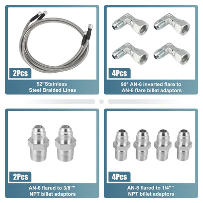53" Transmission Cooler Hose Line Fitting Set for Chevy TH350 TH400 700R4