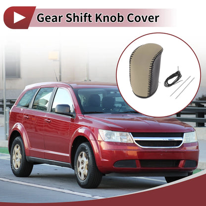 1 Pc Gear Shift Knob Cover for Dodge Journey (2011-2020) Black Beige Leather