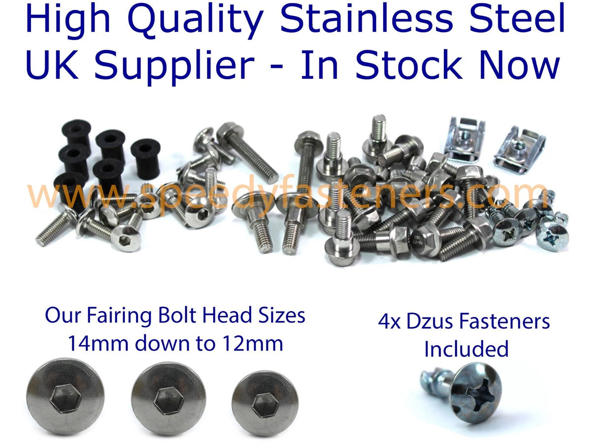 Stainless Fairing Bolts & Dzus Studs for Honda CBR 600F Hurricane (1987–1990)