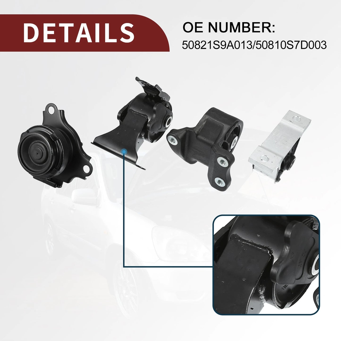 Engine Motor Trans Mount Set for Honda CR-V 2.4L 4WD (2002-2006)