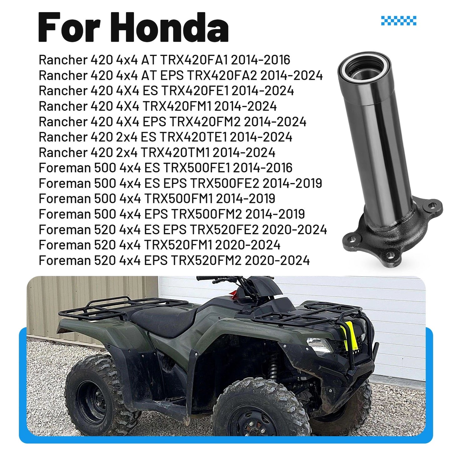 Left Axle Housing Pipe for Honda Rancher TRX420 TRX500 TRX520(2014-2024)