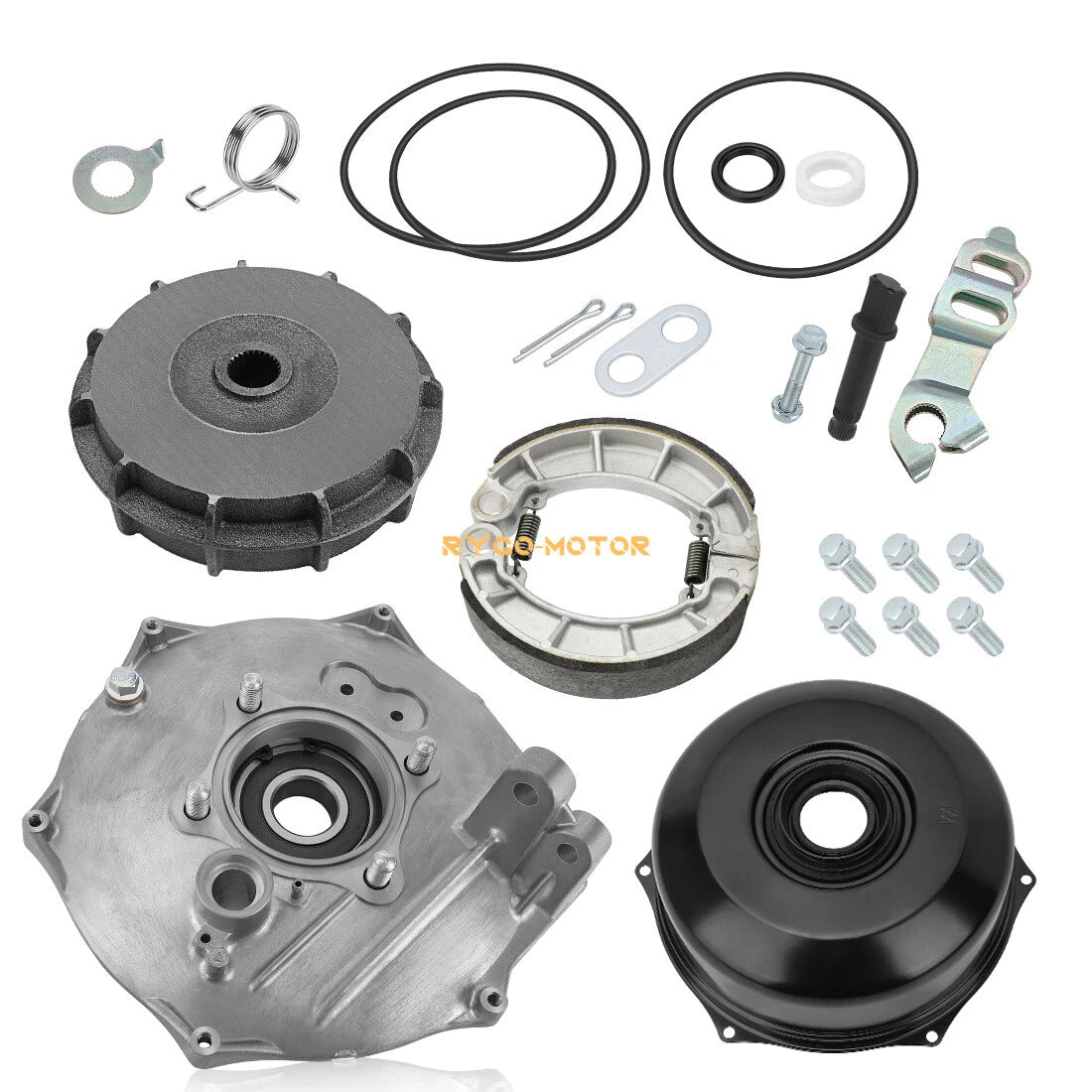 Rear Brake Drum Hub Plate Cover Shoes Bearing Seals 14-24 for Honda Rancher