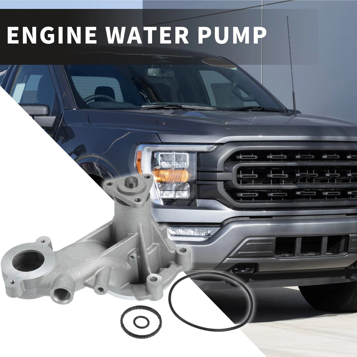 Water Pump for Ford F-150 (2011-2022) with Rubber Band Kit 1 Set