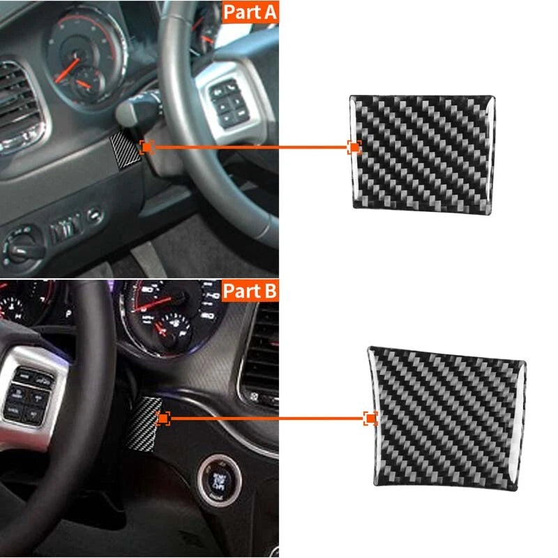 Real Carbon Fiber Lower Steering Wheel Cover Trim Fits Dodge Charger 2011-2014