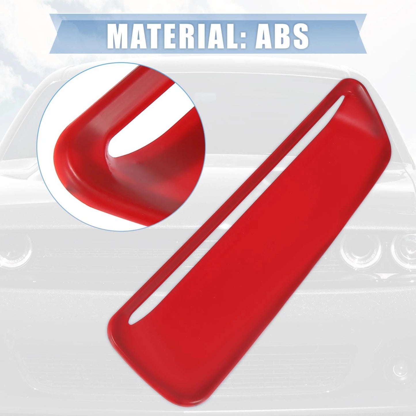 Pair Hood AC Outlet Cover Trim Red for Dodge Challenger