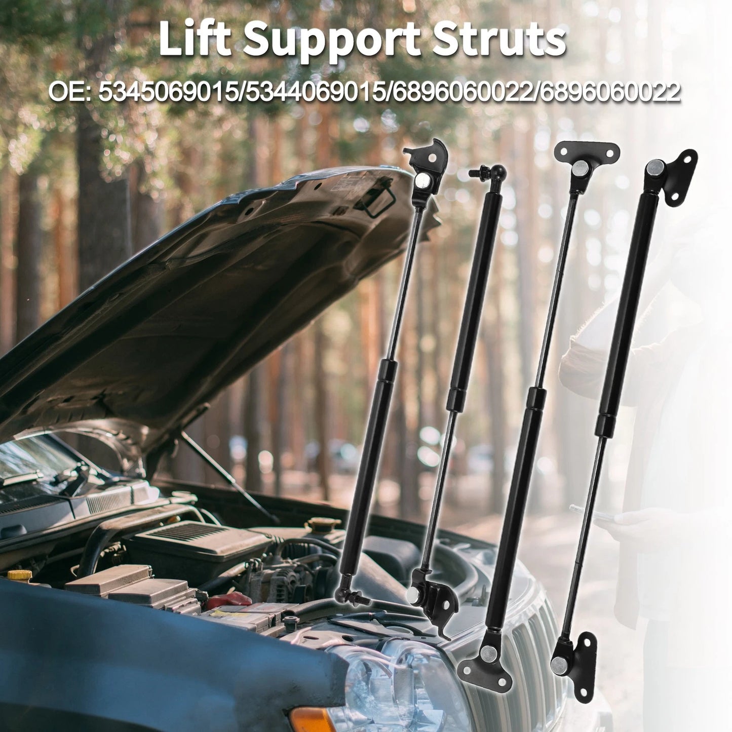 2 x Front Hood & Rear Hatch Lift Supports Struts for Toyota Land Cruiser