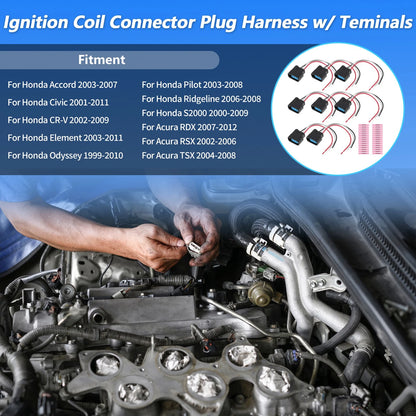 8 Pcs Ignition Coil Connector Plugs for Honda (2001-2005)