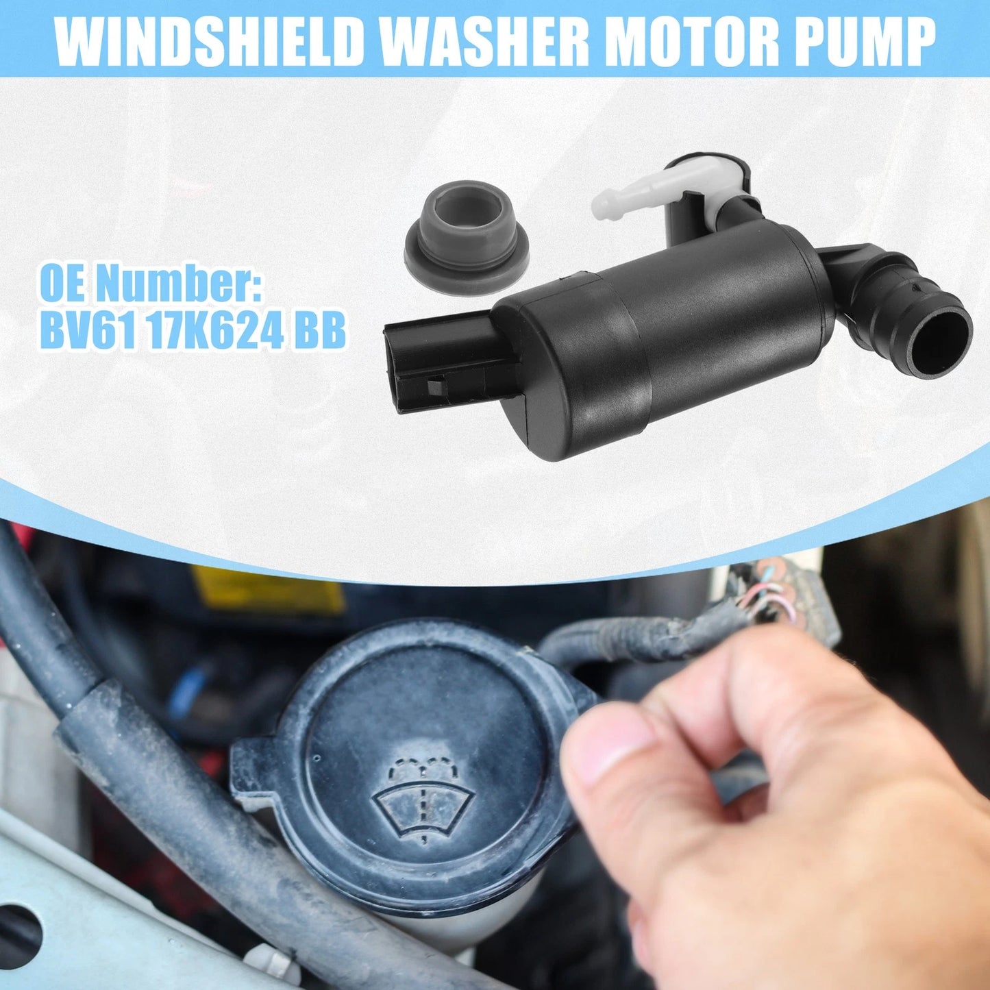 Windshield Washer Motor Pump for Ford Focus, Transit-150 (2012-2018)