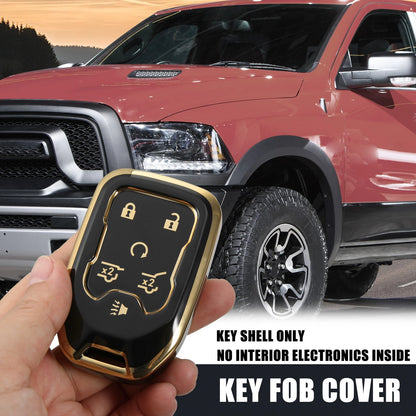 Smart Key Fob Cover with Keychain Black for GMC Terrain (2017-2021)