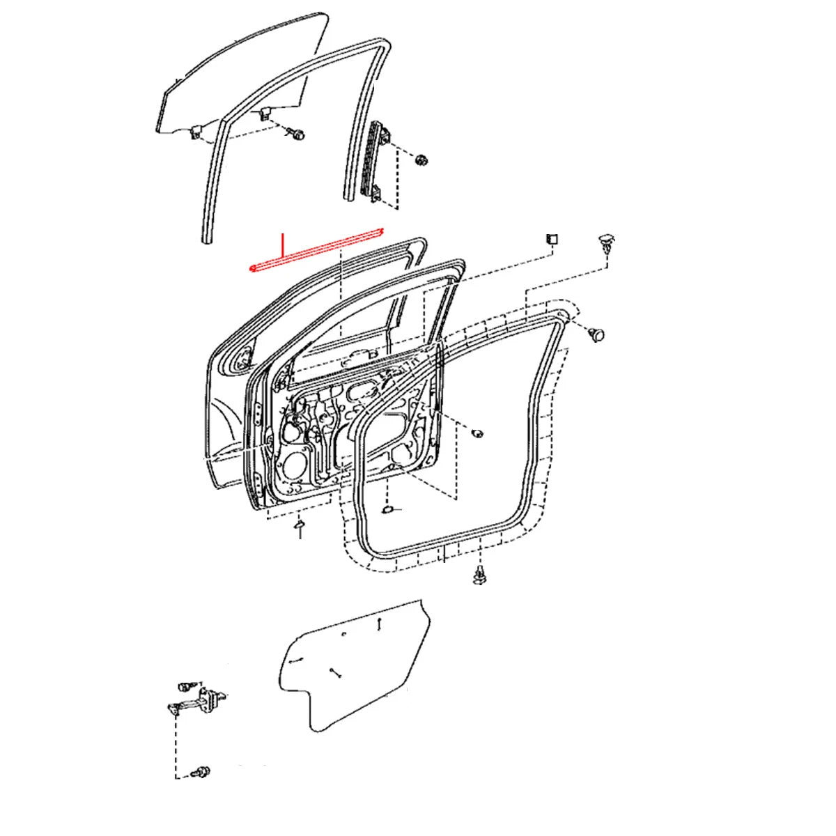 Door Belt Moulding Inner Outer for Toyota Hilux2004-2015