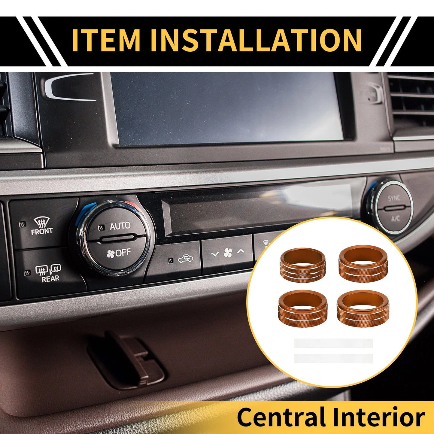 AC Audio Headlight Switch Knob Cover Ring for Jeep Gladiator JT (2018-2021)