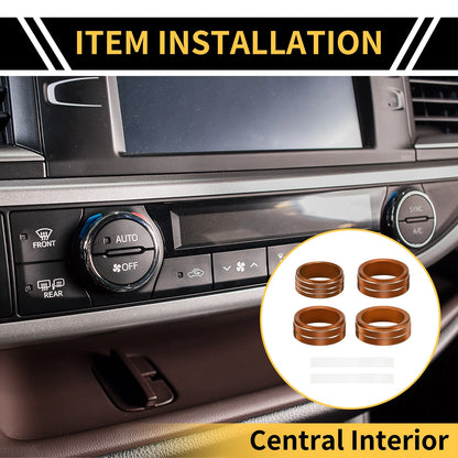 AC Audio Headlight Switch Knob Cover Ring for Jeep Gladiator JT (2018-2021)