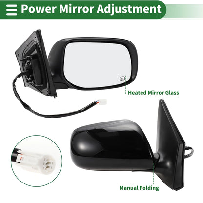 Right Side Door Mirror Gloss Black for Toyota Corolla (2009-2013)