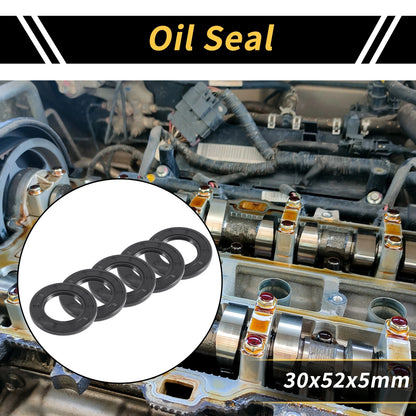 Oil Seal 30x52x5mm NBR Black 5 Pcs for Vehicle