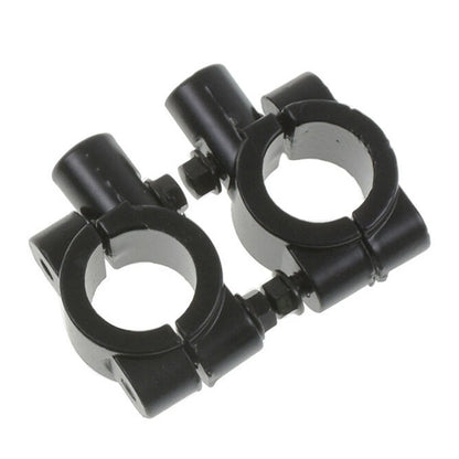 22MM Handlebar Mirror Mounts Clamps for Motorcycle Black (M10) - Pair