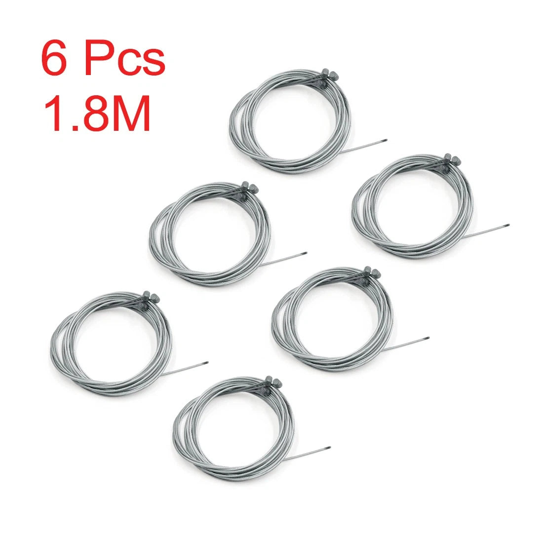 Cable 6 x Silver Tone Front/Rear Motorcycle Brake Steel 1.8M for Motorcycle