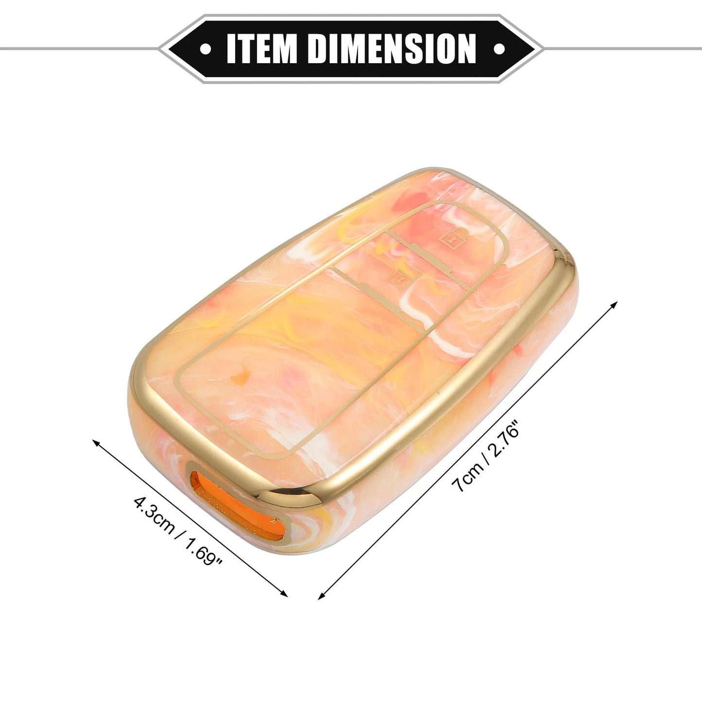 Smart Key Fob Cover Case for Toyota Prius 2006-2022 - 2 x TPU Orange