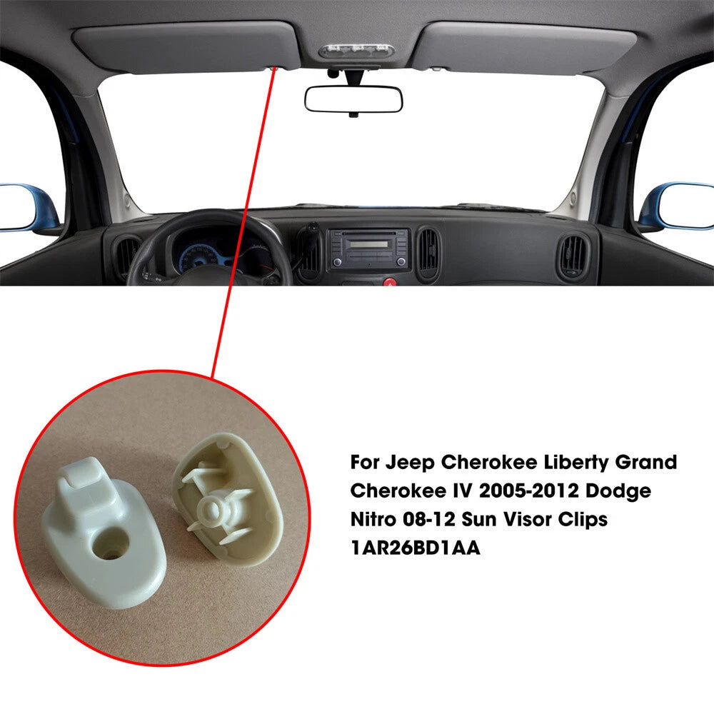 Sun Visor Clips for Jeep Liberty & Dodge Nitro (2002-2012)
