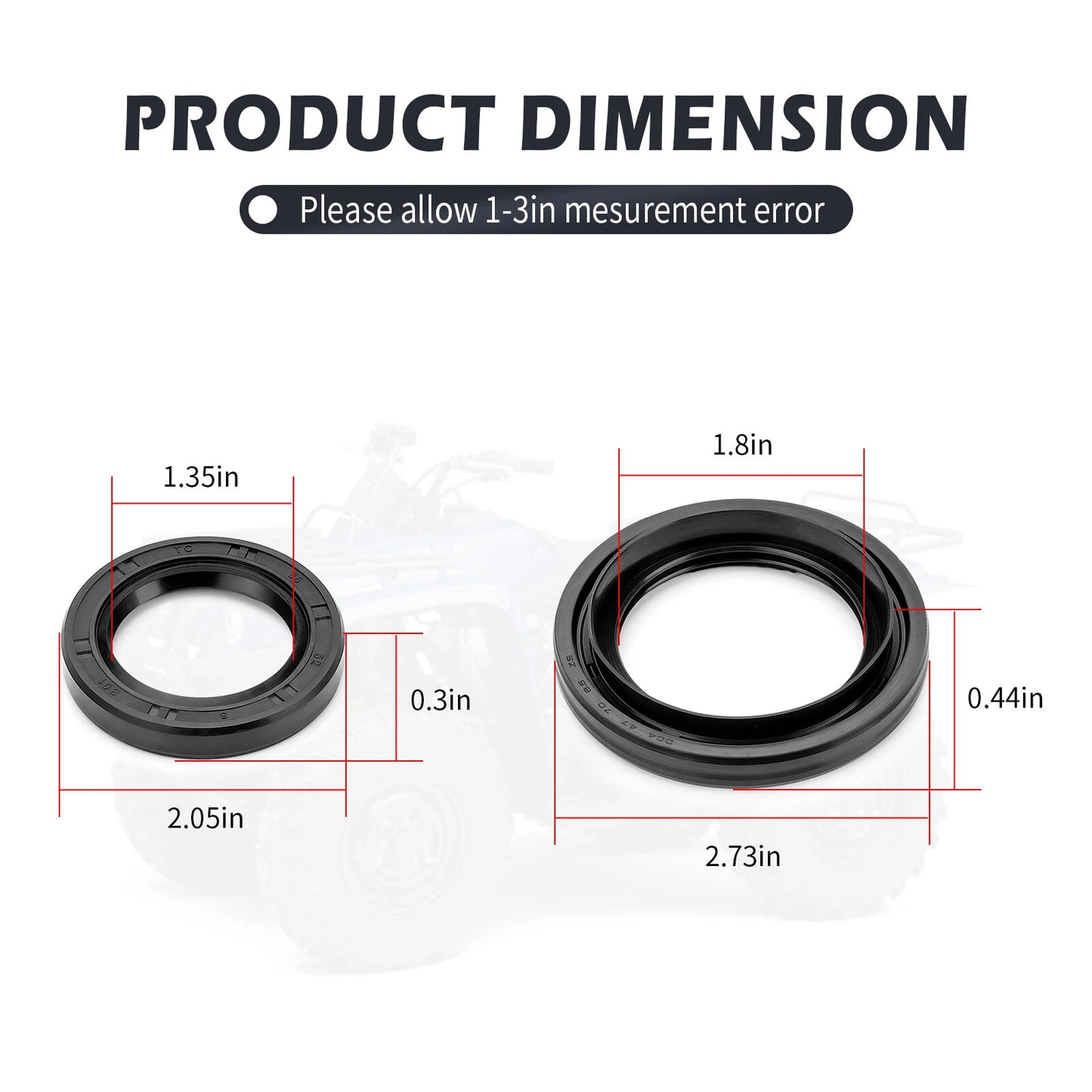 Rear Brake Panel Dust Seal O-Ring Kit for Yamaha Bruin 250 350