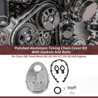 Polished Aluminum Timing Chain Cover Kit for Chevy