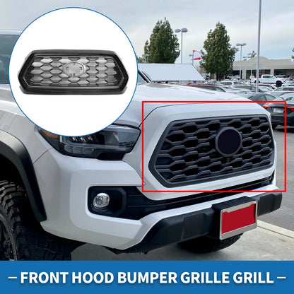 Front Bonnet Bumper Grille for Toyota Tacoma 2021-2023 Black Deep Gray