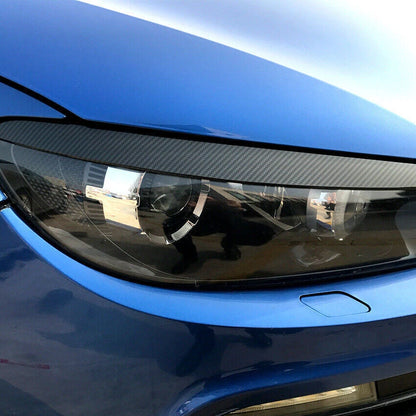 Headlight Eyebrow Eyelid Covers for VW Scirocco (2009-2017) Carbon Fiber