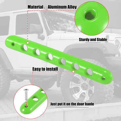 3 x Door Handle Trim & Button Covers for Jeep Wrangler (2007-2018) Green
