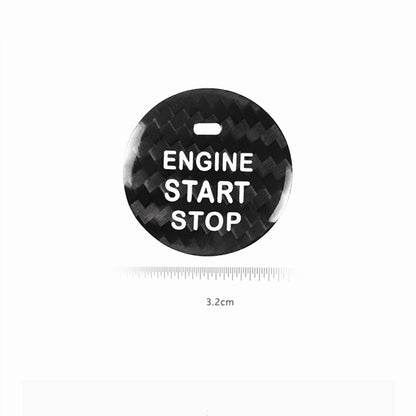 1pc Black Carbon Fiber Engine Start Stop Button Cover for Lexus ES IS LX (2013-2023)