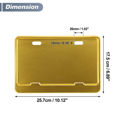 Registration Plate Holder Bracket 26x10mm Hole Gold Tone