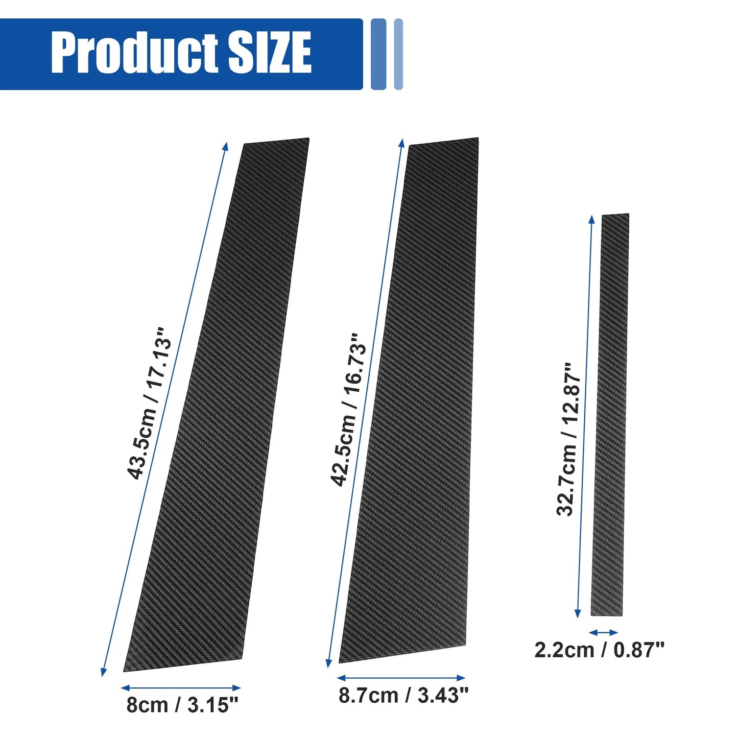 Gloss Carbon Pattern Car Door Window Pillar Post Covers for BMW 3 Series (2007-2013)