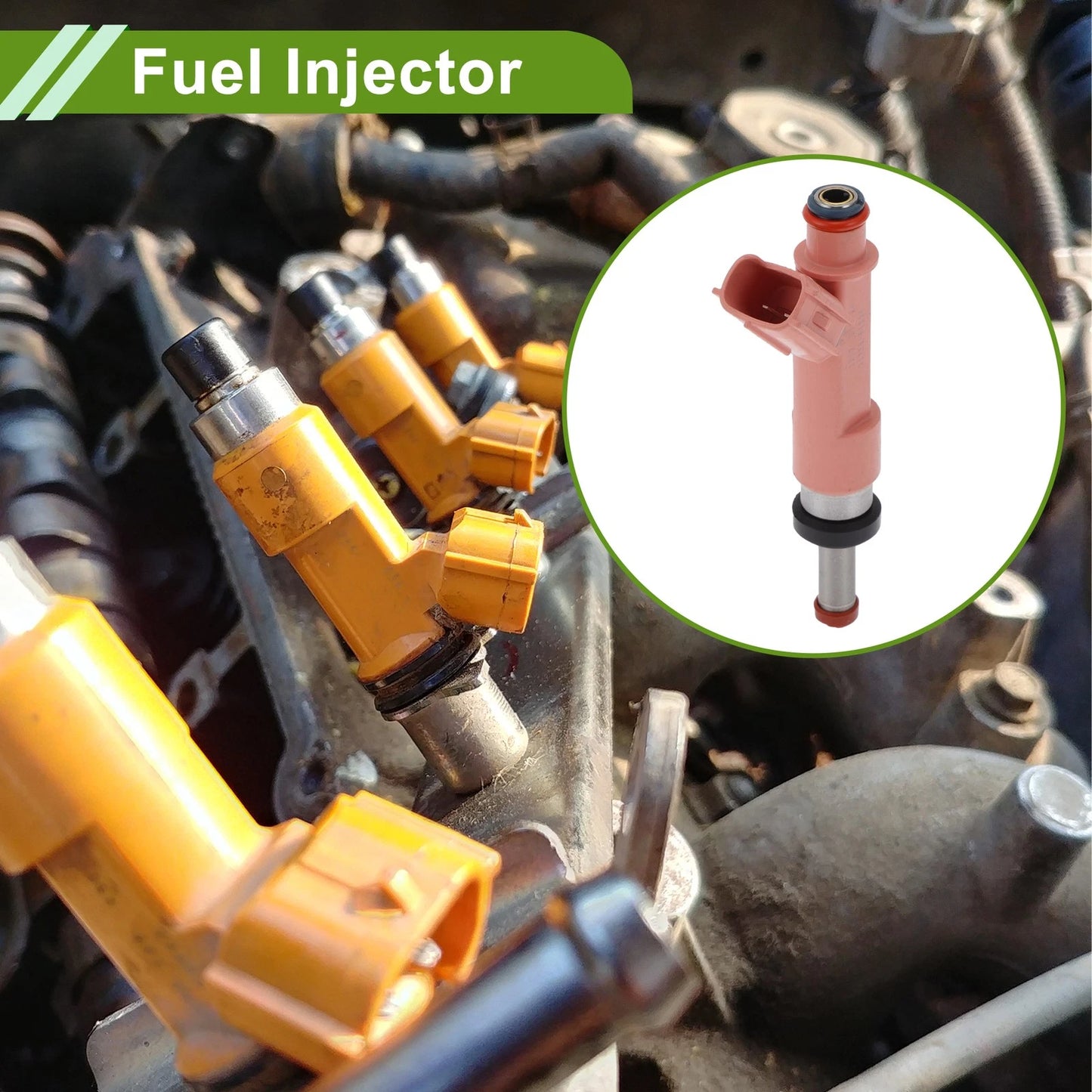 Fuel Injector 1 x Pink Silver Tone for Toyota Corolla (2009-2013)