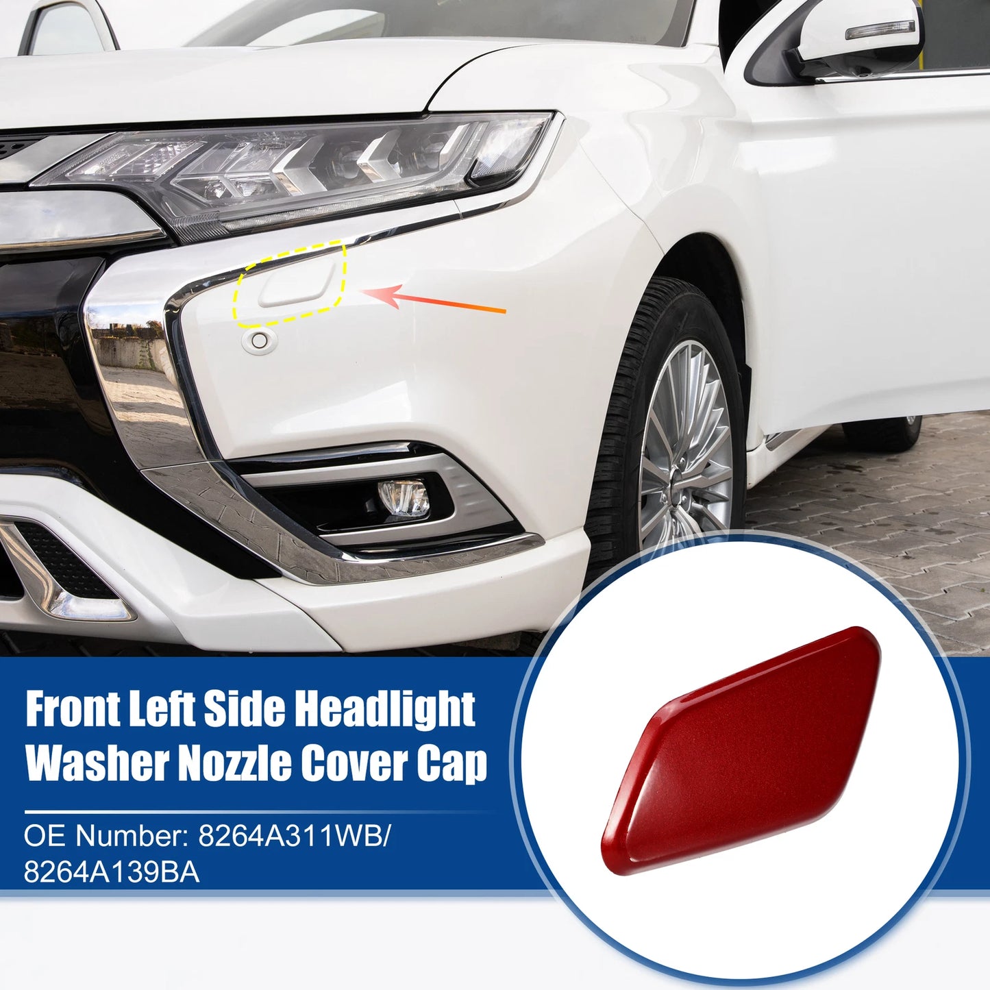 Left Front Headlight Washer Nozzle Cap for Mitsubishi (2015-2023)