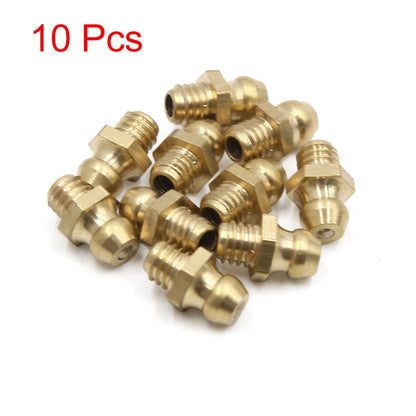 Grease Nipple Fitting Brass M6 x 1, Straight 10pcs for Car Motorcycle