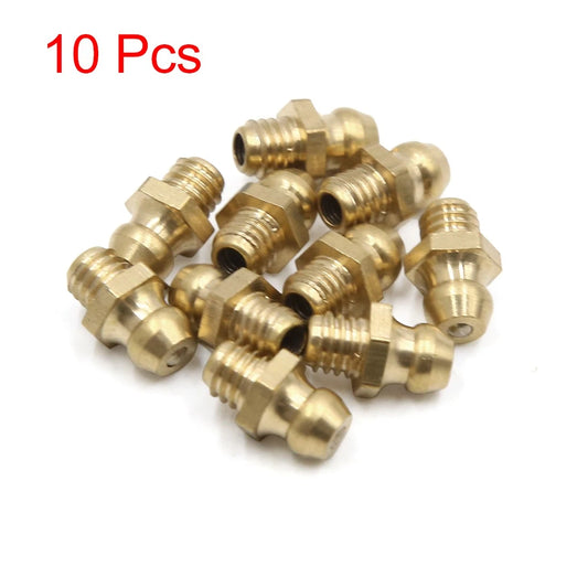 Grease Nipple Fitting Brass M6 x 1, Straight 10pcs for Car Motorcycle